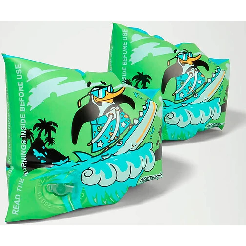 Speedo Нарукавники для плавания Learn to Swim Chima African Penguin Armbands green/blue