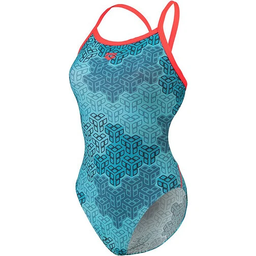 Arena Купальник спортивный ARENA CAMO KIKKO CHALLENGE BACK fluo red-water multi