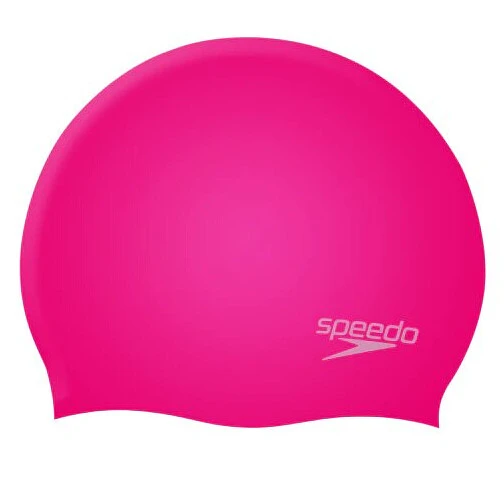 Speedo Шапочка для плавания Plain Moulded Silicone Cap JR pink/pink