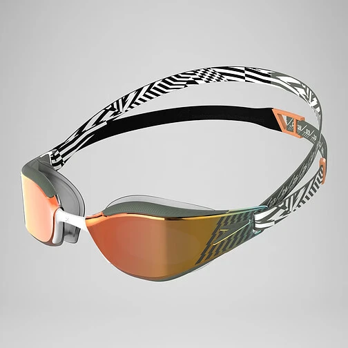 Speedo Очки для плавания Fastskin Hyper Elite Mirror Goggles Green/Black/Orange