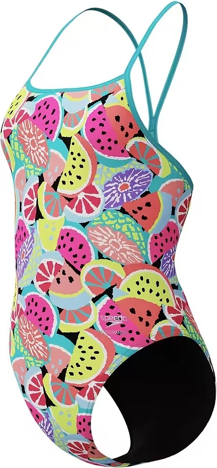 Speedo Купальник FL Printed Turnback Swimsuit Black/Pink