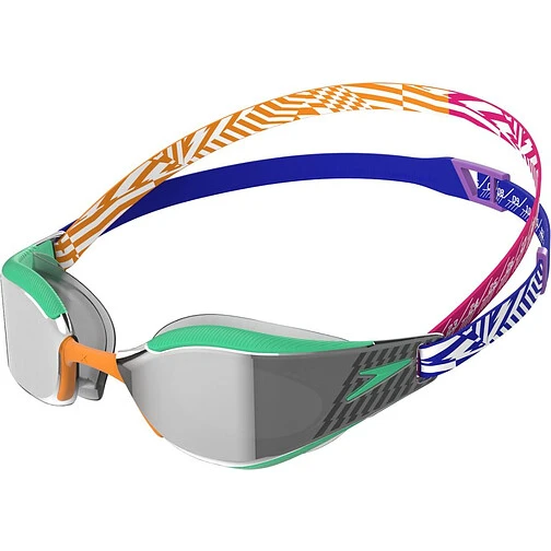 Speedo Очки для плавания Fastskin Hyper Elite Mirror Green/Orange