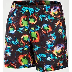 Speedo Шорты для плавания Boys' Digital Printed 15" Swim Shorts BLACK/ORANGE