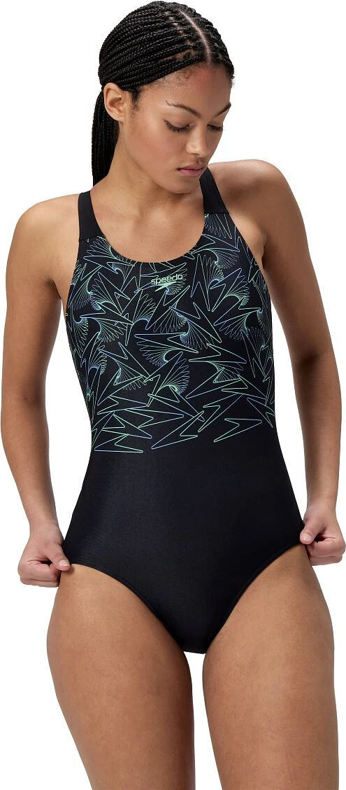 Speedo Спортивный купальник Hyperboom Placement Muscleback Green