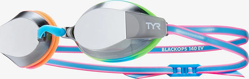 TYR Очки для плавания подростковые Youth Black Ops 140 EV Mirrored Racing blue/pink