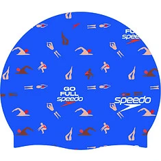 Speedo Шапочка для плавания Slogan Printed Cap Blue/Red