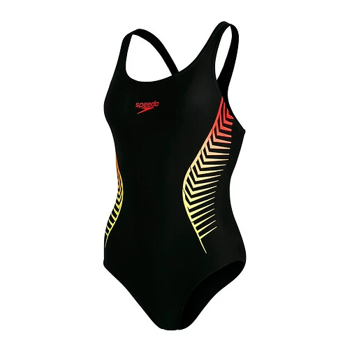 Speedo Купальник Placement Muscleback Swimsuit Black/Yellow