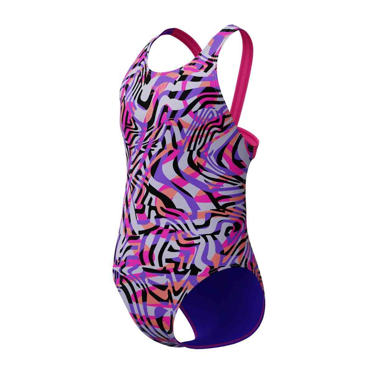 Speedo Купальник детский Girls Digital Allover Leaderback Swimsuit Pink