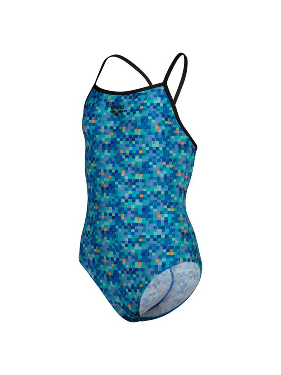 Arena Купальник спортивный ARENA POOLTILES LIGHTDROP L JR black-blue mult