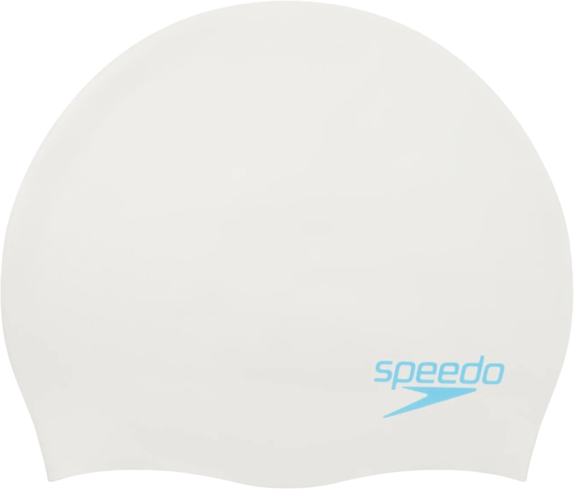 Speedo Шапочка для плавания Plain Moulded Silicone Cap JR White/Blue