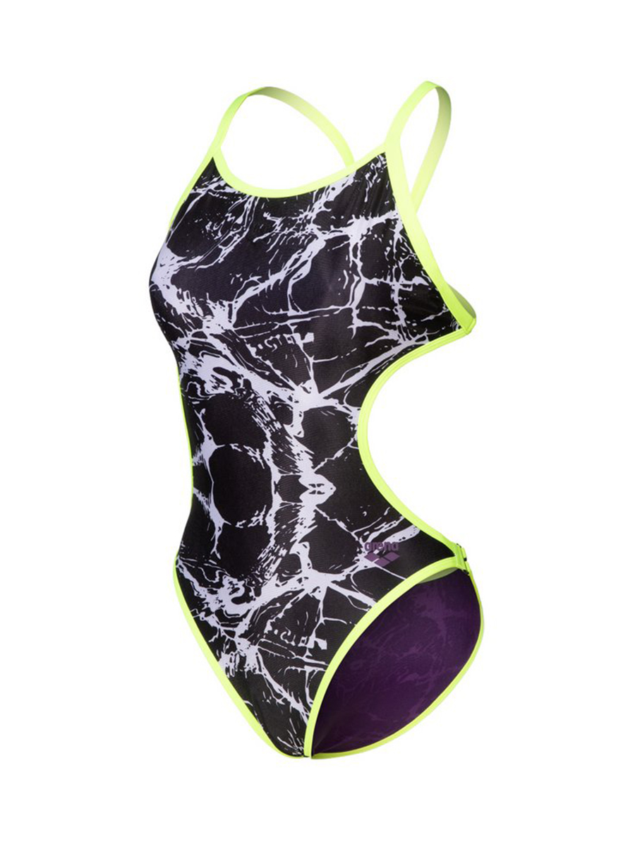 Arena Купальник спортивный ARENA HOOKED REVERSIBLE black multi-plum-artic lime