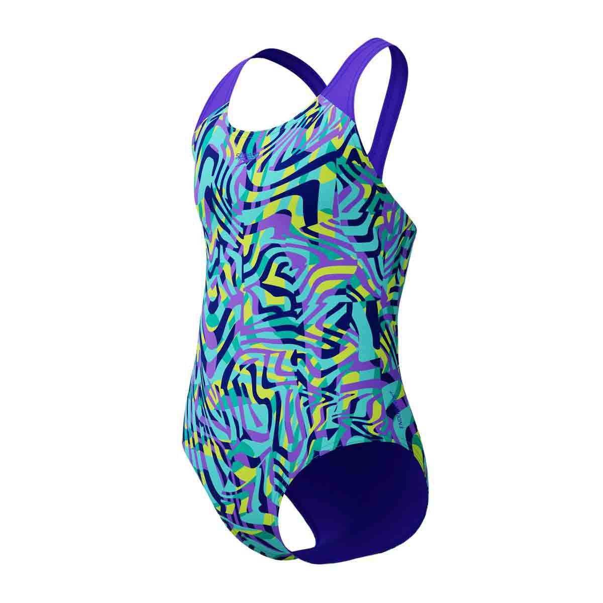 Speedo Купальник детский Girls Digital Allover Splashback Swimsuit Blue/Purple